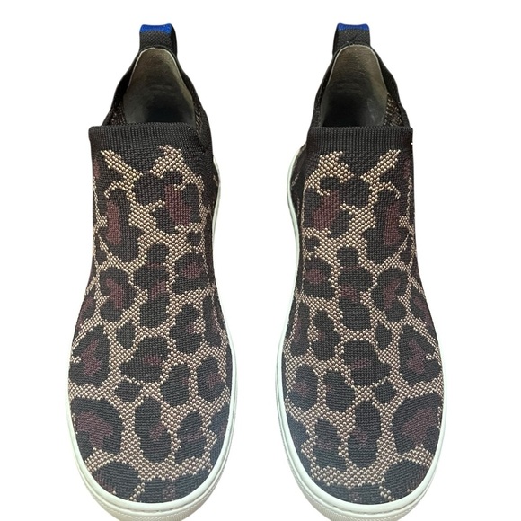 Rothy's Chelsea Women's 7.5 High Top Sneakers Wildcat Leopard Print Washable - Picture 2 of 11